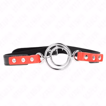 Kink - Gag with multiple o-rings, Röd/svart