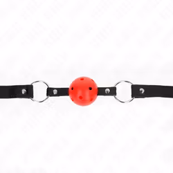 Kink - Hollow hard ball-gag, Röd