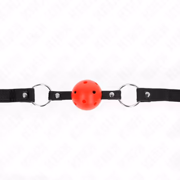 Kink - Hollow hard ball-gag, Röd
