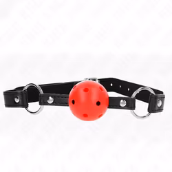 Kink - Hollow hard ball-gag, Röd