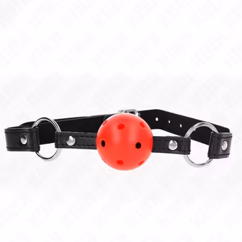 Kink - Hollow hard ball-gag, Röd