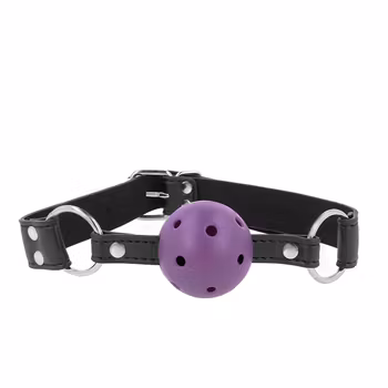 Kink - Hollow hard ball-gag with double rivet, Lila