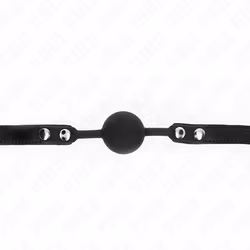 Kink - Silicone ball gag, 4 cm with lock, Svart