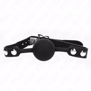 Kink - Silicone ball gag, 4 cm with lock, Svart