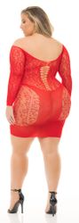 Pink Lipstick Lingerie - Animal Inside Dress, Red, Plus Size