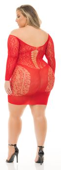 Pink Lipstick Lingerie - Animal Inside Dress, Red, Plus Size
