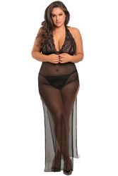 René Rofé - All Out There 2Pc Gown Set, Black