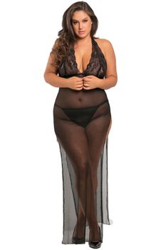 René Rofé - All Out There 2Pc Gown Set, Black