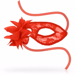 OhMama - Eye mask with lace and side flower, Red