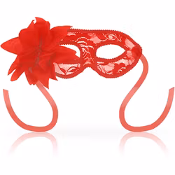 OhMama - Eye mask with lace and side flower, Red