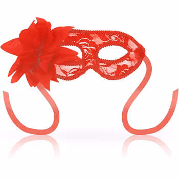 OhMama - Eye mask with lace and side flower, Red