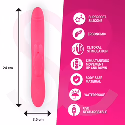 Moressa - Warren, Up & down rabbit vibrator, Pink