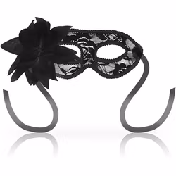 OhMama - Eye mask with lace and side flower, Black