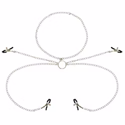 OHMAMA - 4 nipple clamps with chain necklace