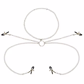 OHMAMA - 4 nipple clamps with chain necklace