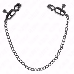 KINK - Flat chain nipple clamps, Black