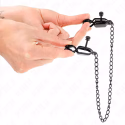 KINK - Flat chain nipple clamps, Black