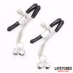 Latetobed - Nipple Clamps with Bells, Adjustable