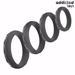 Addicted Toys - Textured Penis Ring Set 4 sizes