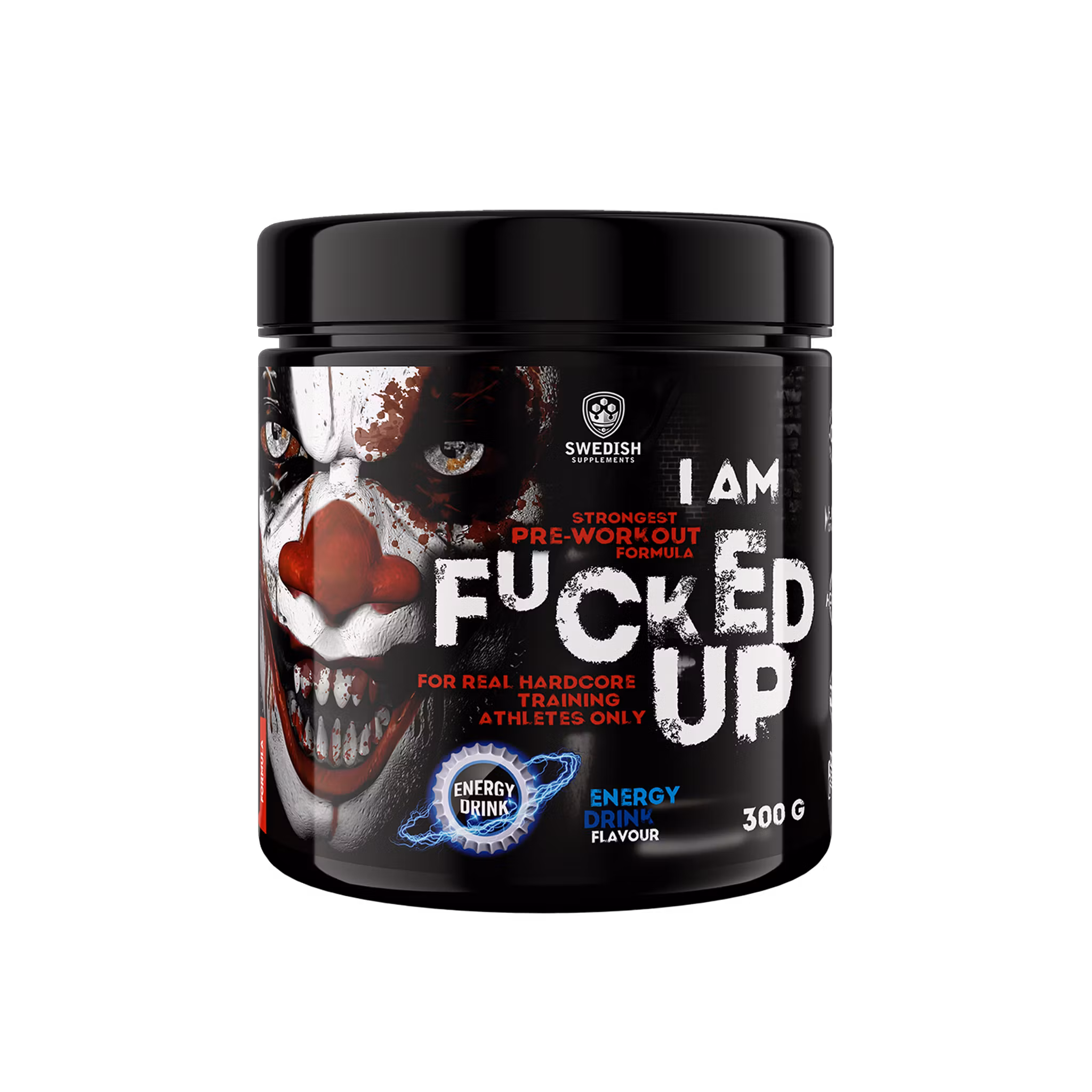 Fucked Up Joker Edition pre-workout 300g från Swedish Supplements, smak Energy Drink Flavour - kosttillskott för hockeyspelare