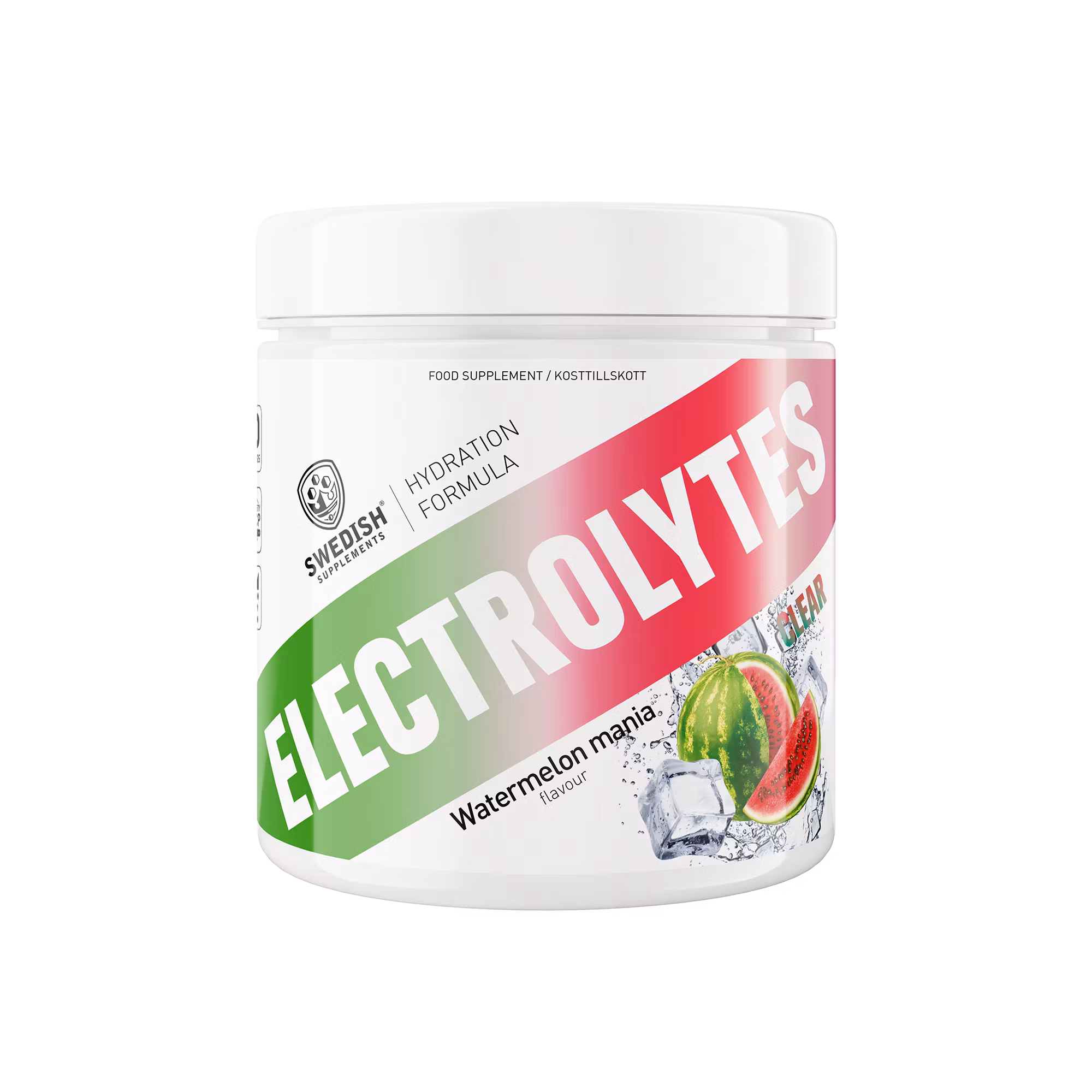 Clear Electrolytes elektrolytpulver 240g från Swedish Supplements, smak Watermelon Mania - kosttillskott för hockeyspelare