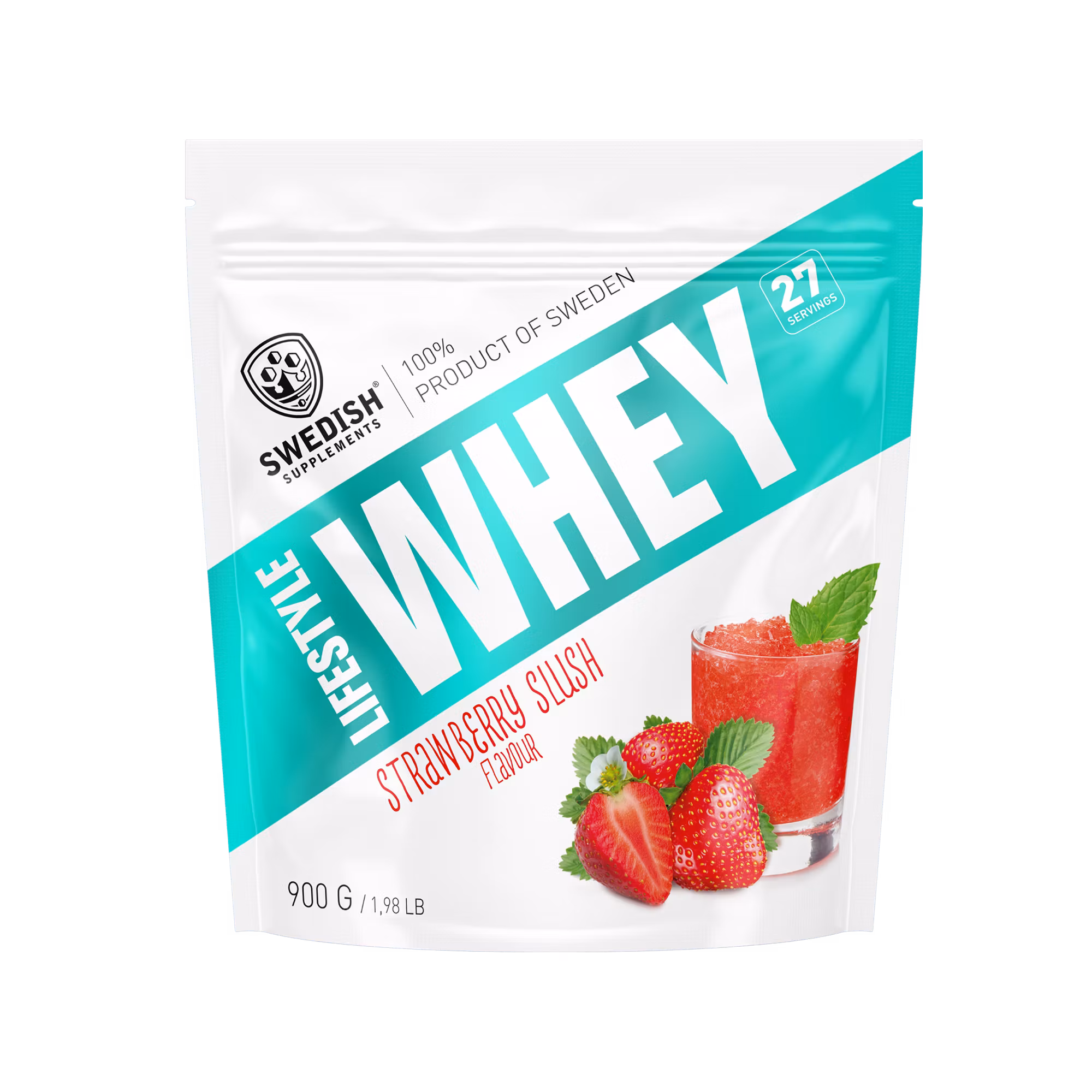 Lifestyle Whey vassleprotein 900g, smak Strawberry Slush - kosttillskott för hockeyspelare