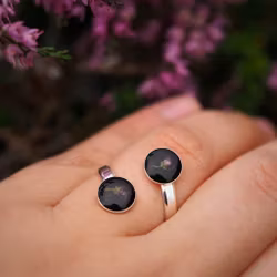 Røsslyng Svart Ring Dobbel