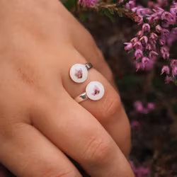 Røsslyng Hvit Ring Dobbel 8mm