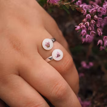 Røsslyng Hvit Ring Dobbel 8mm