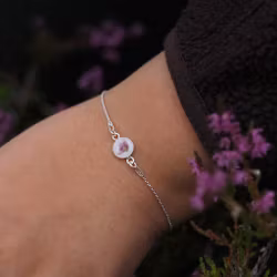 Røsslyng Hvit Armbånd 8mm