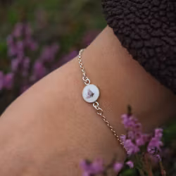 Røsslyng Hvit Armbånd 10mm