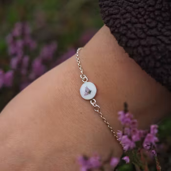 Røsslyng Hvit Armbånd 10mm