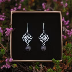 Røsslyng Svart Øredobber Klassisk