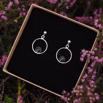 Røsslyng Svart Øredobber Dråpe