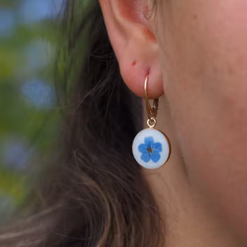 Forget-me-not Earrings Leverback 14mm