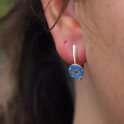 Forglemmegei Øredobber Leverback Clip 8mm