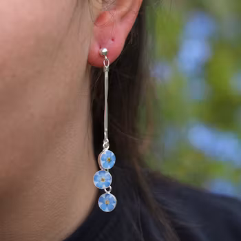 Forget-me-not Earrings Triple 8mm