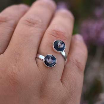 Heather Black Ring Double 8mm