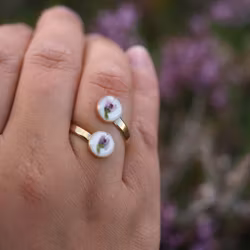 Røsslyng Hvit Ring Dobbel 8mm