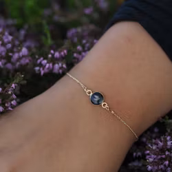 Røsslyng Svart Armbånd 8mm