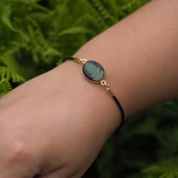 Fern Bracelet Cord Clasp Oval