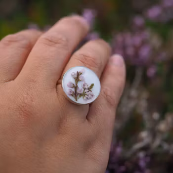 Heather White Ring 20mm