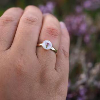 Heather White Ring 8mm