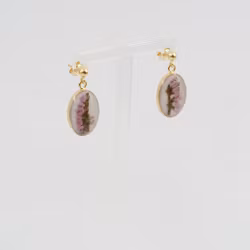 Heather White Earrings Pin Oval