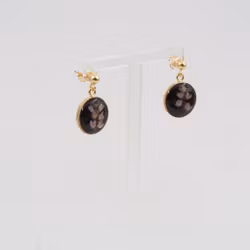Heather Black Earrings Pin 14mm
