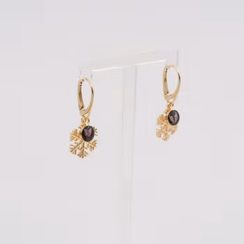 Heather Black Earrings Snowflake