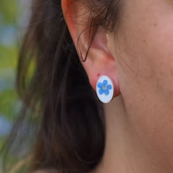 Forglemmegei Øredobber Studs Oval