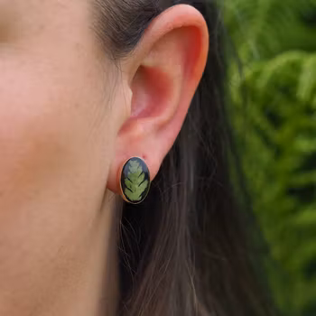 Bregne Øredobber Studs Oval