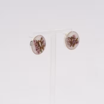 Heather White Earrings Studs 20mm