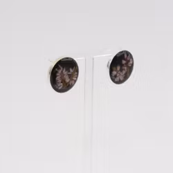 Heather Black Earrings Studs 20mm